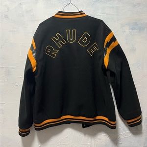 Rhude Lightening Inset wool Blend Bomber Jacket